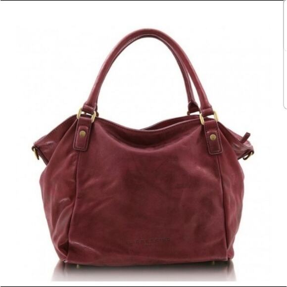 Liebeskind Berlin Amanda red shimmer leather satchel
